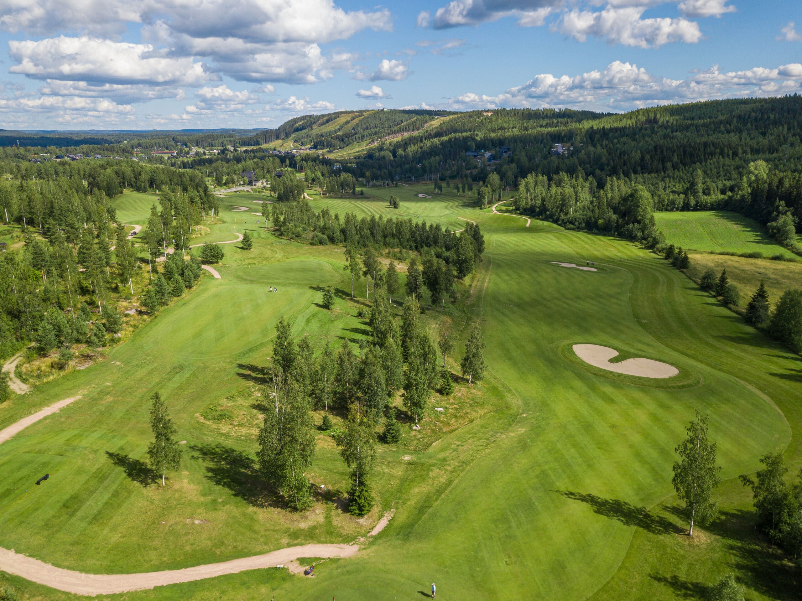 Ilmakuva Himos Gofin viheriöistä.