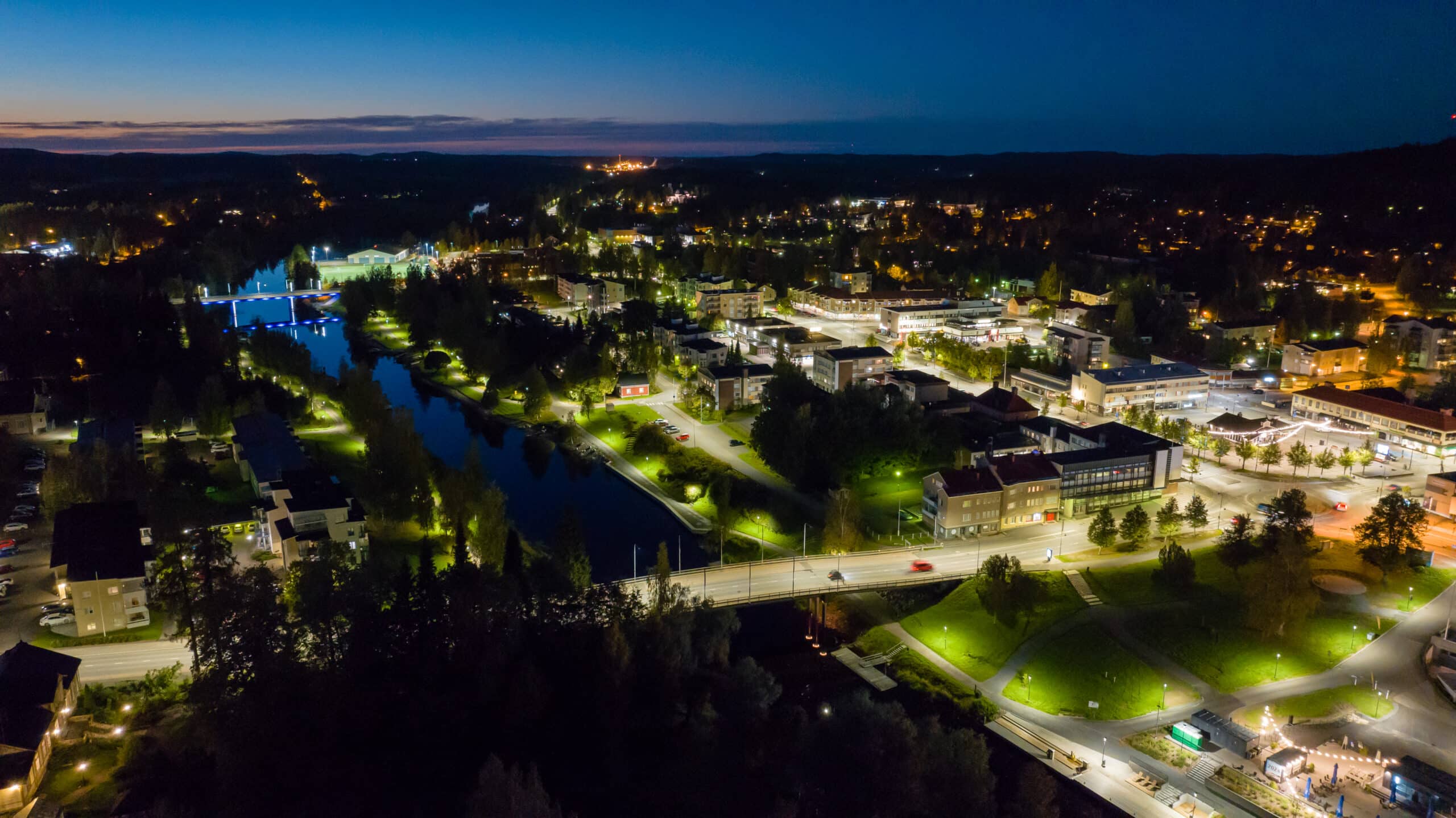Aerial view of Jämsä town centre