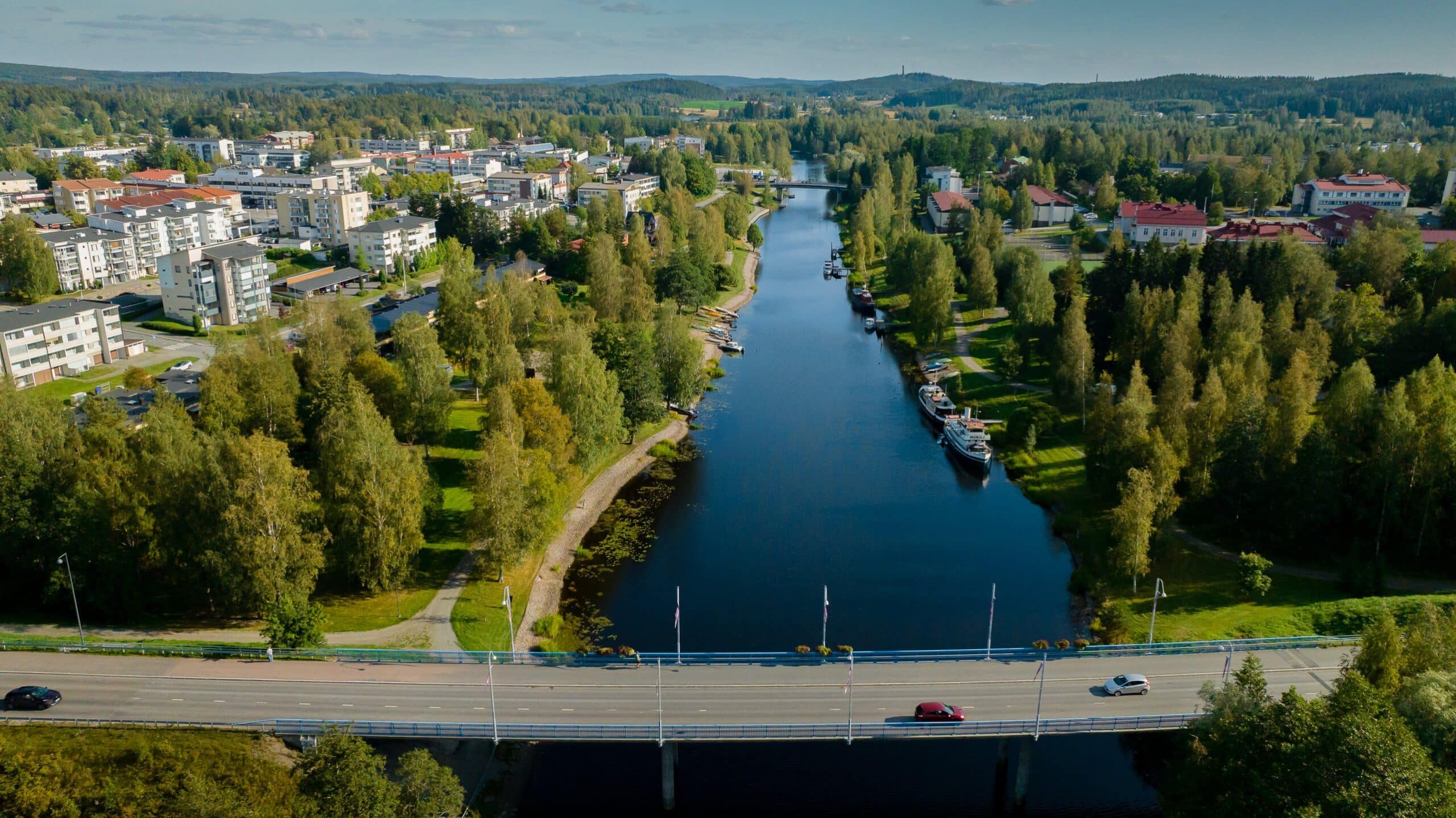 Jämsänjoki, ilmakuva kesällä